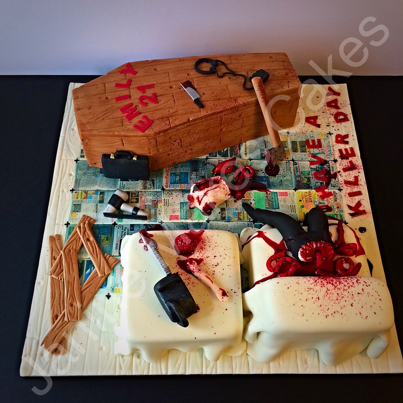 American Psycho Themed Cake - Janine Makes Sinister Cakes
